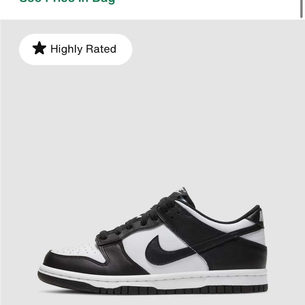Nike Dunk low Youth 6 Classic Black and White Low-Tops